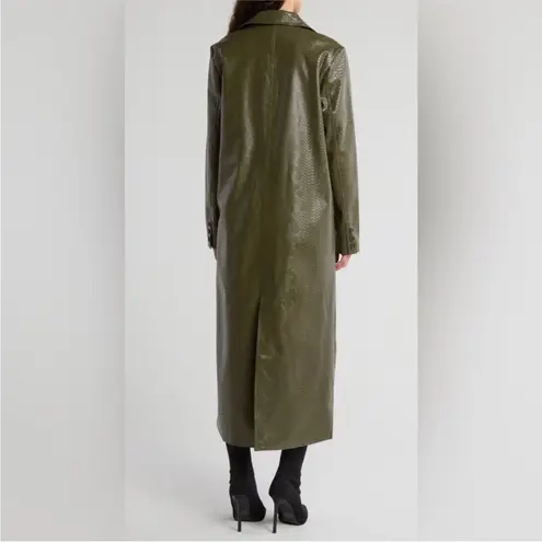 BLANK NYC NWT  Snakeskin Embossed Faux Leather Trench Coat Sz XS