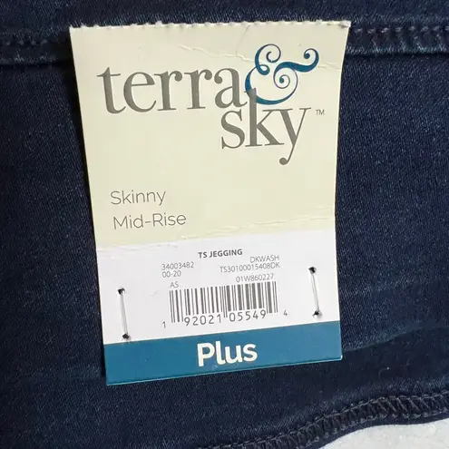 Terra & Sky Mid Rise Pull On Skinny Jeggings Size 3X NEW Minimalist Casual