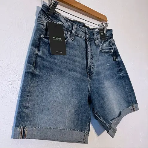 Silver Jeans Co. Women's Sure Thing Long High Rise Shorts Size 27 NWT