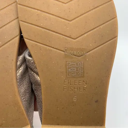 Eileen Fisher  Dello Slide Sandal NWOB size 5 Gold slip on wedding party guest650