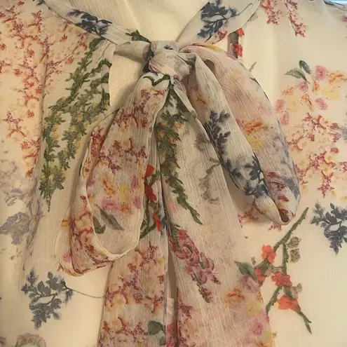 Rachel Roy Collection Tuesday Neck Sheer Floral Blouse Size Medium