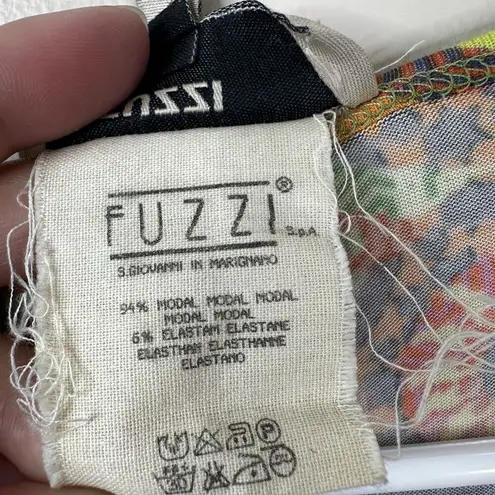 Fuzzi Shirt Womens Small Multi Color Bright Loud Kaleidoscope Print Long Sleeves Yellow