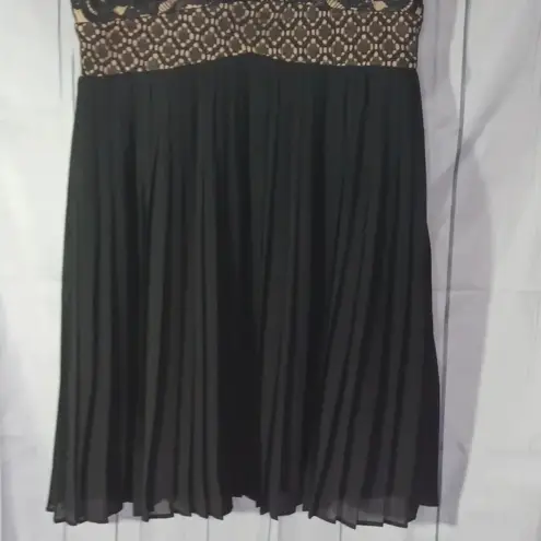 Heartloom  Anthropologie Black sheer and lace fit& flare dress
