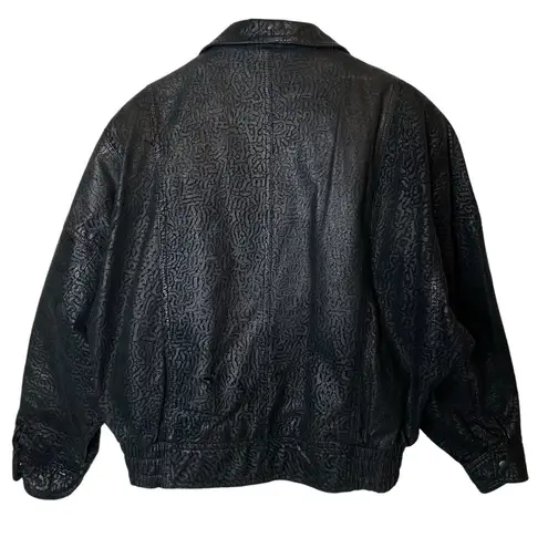 wilson's leather Vintage Wilsons Suede & Leather Black Bomber Jacket 80s, size Large