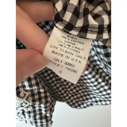 Shoshanna Gingham Sleeveless Embroidered Blouse Size 4