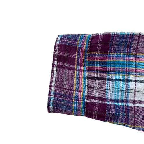 Laura Scott women’s XL purple plaid collared long sleeve button down shirt