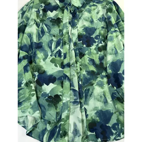 Womens Floral Blouses Dressy Casual Sz M Green Size M