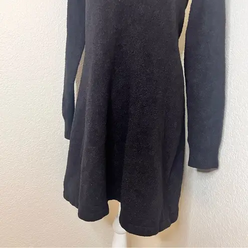 Alexander Wang  Black‎ Crew Neck Fluffy A-Line Mini Sweater Dress Size Small