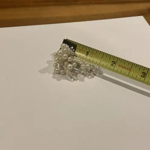 Gorgeous Signed Richelieu Beaded Clip On Crystal / Faux Pearl Earrings