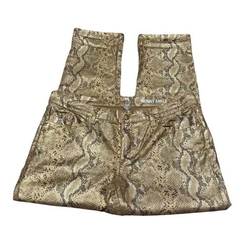 Snake print gold & brown low rise skinny ankle pants from NY & CO size 10