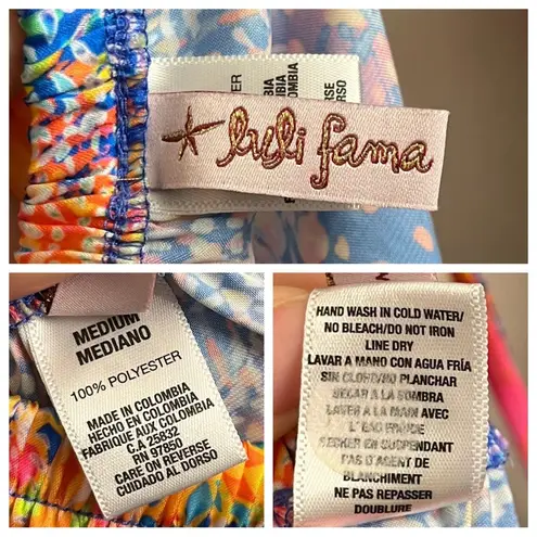 Luli Fama Women's Deco Gardens Halter Long Sleeve Cut Out Mini Dress Size Medium