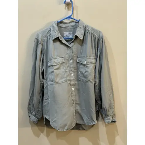 Rails Womens Size Small Soren Tencel Lyocell Button Up Shirt Utility Green