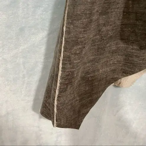 Amadi Faux Shearling Drape Front Open Vest Size XS Gray