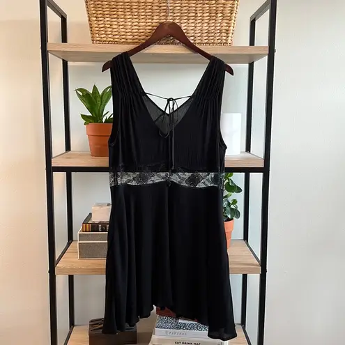 Free People  Mesh Waist Insert Gauze Woven Mini Dress, M