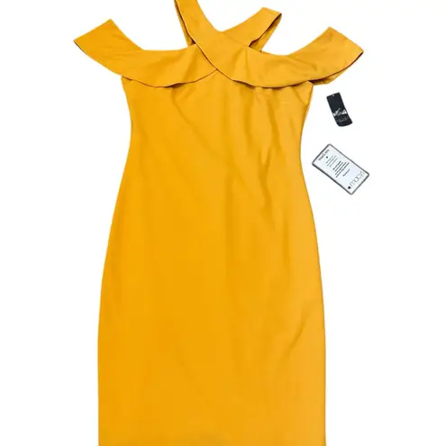 Rachael Ray Mustard Ruffle Midi Dress Yellow Size XL