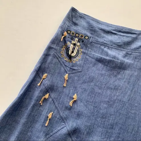 Bleu d’Azur | Boho Blue Denim Skirt size 6