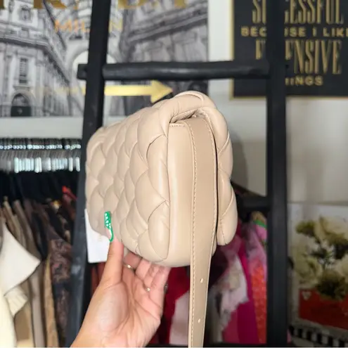 JW Pei  Maze Bag in Almond Quilted Vegan Leather Crossbody