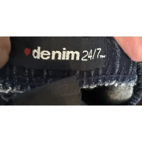 Women's Size 14W Denim 24/7 Jeans Pull On Elastic Waistband Blue