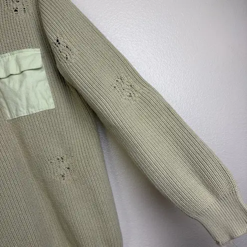 SER.O.YA Devlin Sweater Womens Small Sage Pullover Distressed Pullover Grunge * Green