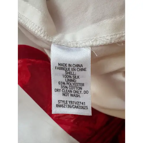 Twee Y2K Vintage Guess Jeans Red & White Silk Floral Fit & Flare Dress Size 5