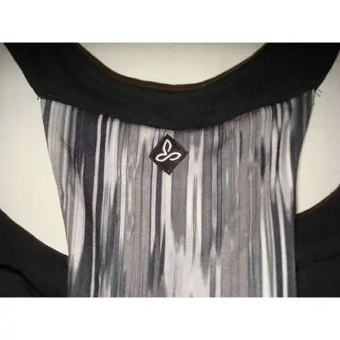 prAna New Womens NWT Rainblur Shauna Dress Bra M Black White Tank Work Casual