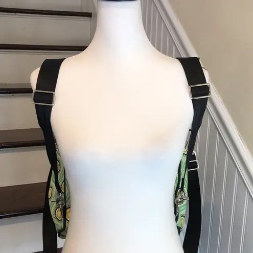 PETUNIA PICKLE BOTTOM Green Yellow Floral Backpack Adjust Crossbody Baby Bag