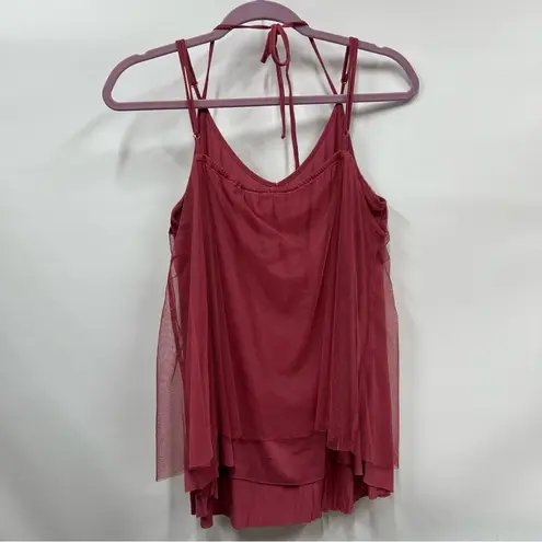 Maurice's Embroidered mesh Floral Pink Women's Top xl strappy tank boho Y2K festival cami