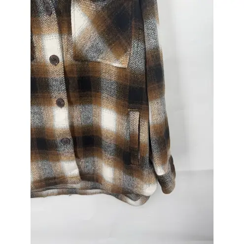 Members Mark Plaid Shacket Women XL Brown Western Cabincore Outdoor Academia