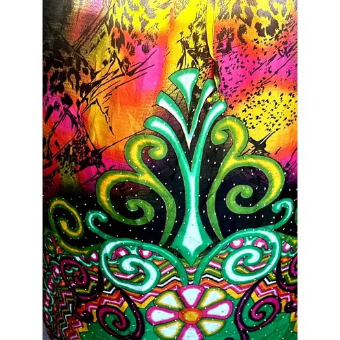 True Rock Free Size Multicolor Kaftan Boho Luxe Festival Wear Resortwear Chic Orange