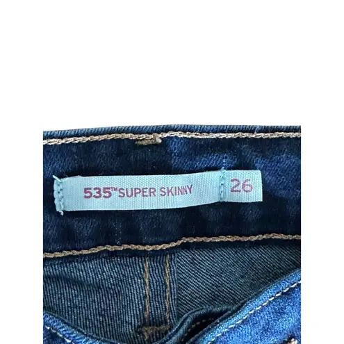 Levi Strauss & CO. Levis 535 Super Skinny Jeans Size 26 Blue Stretch Denim Womens