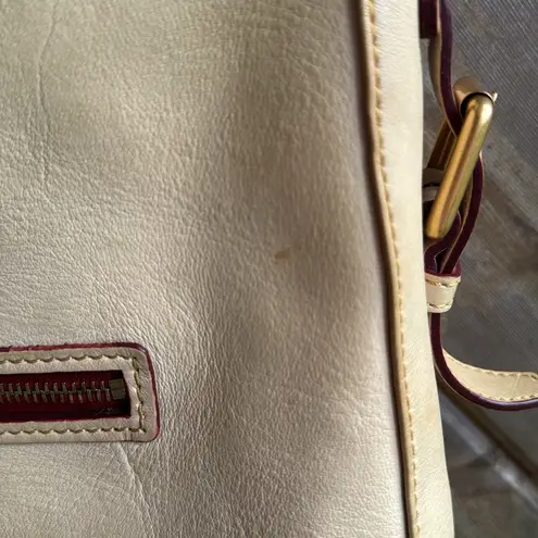 Dooney & Bourke  east west zip satchel leather ivory handbag