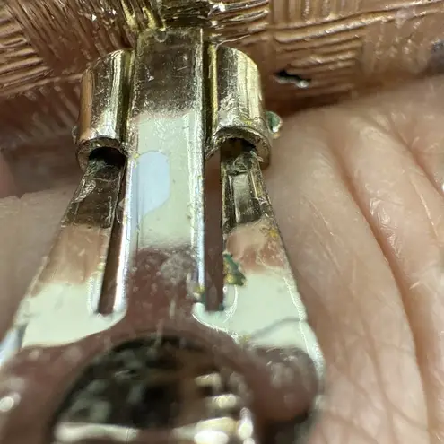 J Brand Vintage Pink Moonglow Thermostat Basket Weave Clip-on 1" Earrings