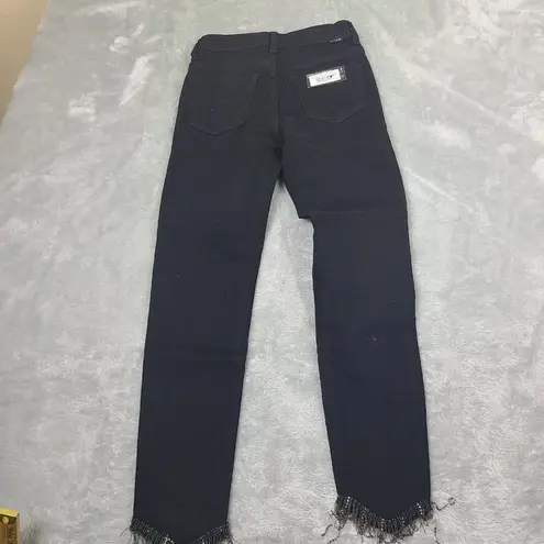 Risen Women's High Rise Crossover Jeans Black Size 0/24 Waist Size 24