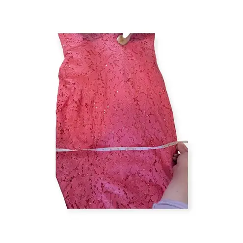 New Rene Ruiz Prom Dress Strapless Sweetheart Lace Gown Sequins Formalwear Pink Size 6