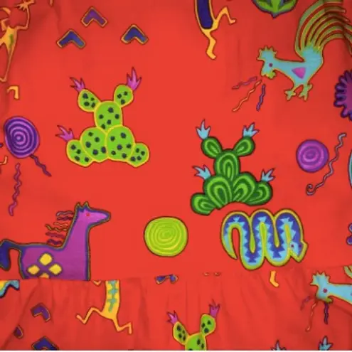 Vtg Aqua Teen Kokopelli Southwestern Peasant Skirt-Medium-Petroglyphs-Broomstick