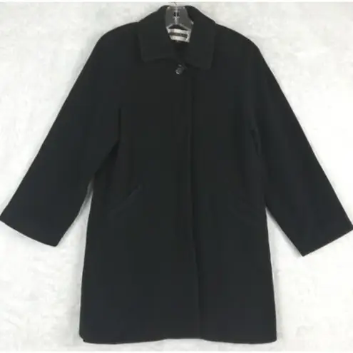 Kristen Blake Black Wool Blend Coat Women's Size L Button Front Size L