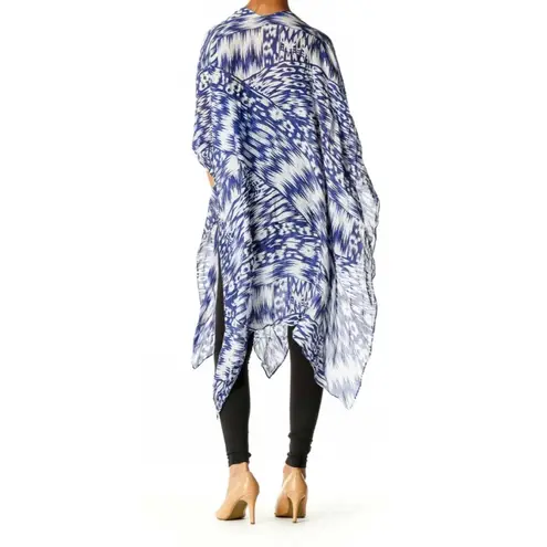 Anthropologie  Michael Stars Blue & White Printed Lightweight Boho Duster OS