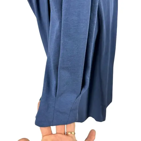 Sundance Always Right Dress Faux Wrap Womens Size L Blue Cotton Modal Midi