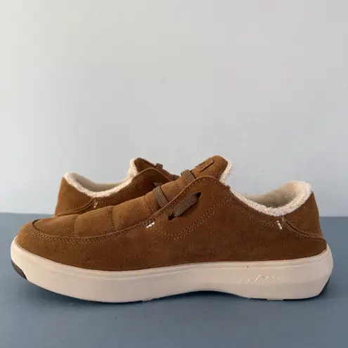 Stio Colter Low Top Mudslide Suede Slip On Sherpa Lined Sneakers Brown Size 9.5
