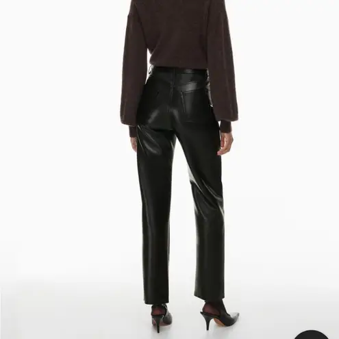 Wilfred Aritzia The Melina High Waisted Vegan Leather Black Pants Sz 2