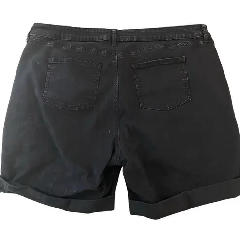 Bermuda DIP reproach mid rise  shorts plus size 24W black