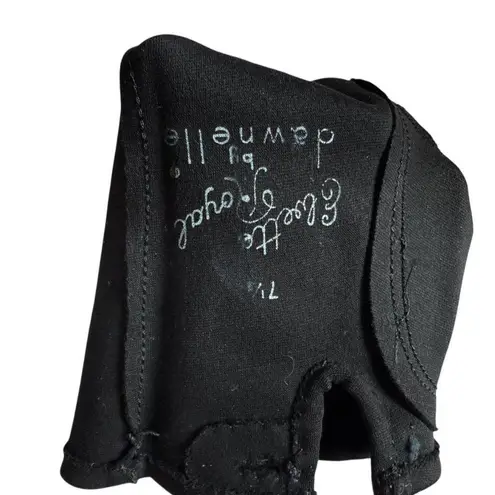 Elvette Royal by dawnelle black thin wrist length gloves button closure 7 1/2