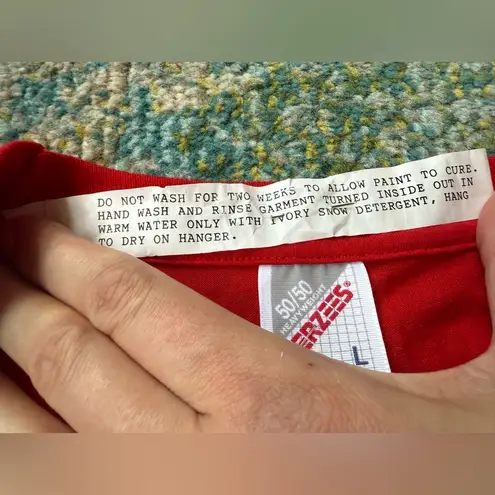 Vintage NOS handmade Valentine’s Be Mine embroidered paint T