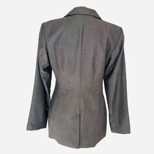 White House | Black Market  Ruffle Lapel Blazer Jacket Women’s Size S Gray