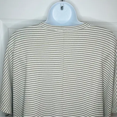 Main Strip Stripe Waffle Cardigan Tassel Hem Open M