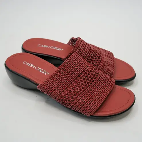 Cabin creek Vintage 90s Red Woven Wedge Sandals