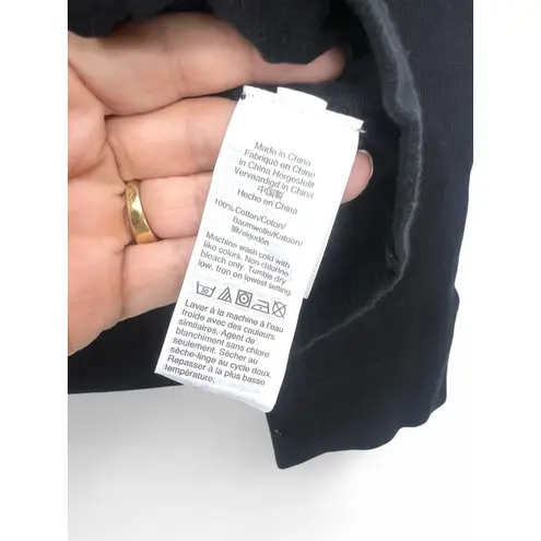 J. Crew | L | Ruffle Neck Cotton Knit Sweater in Black Top Womens Pullover Size L