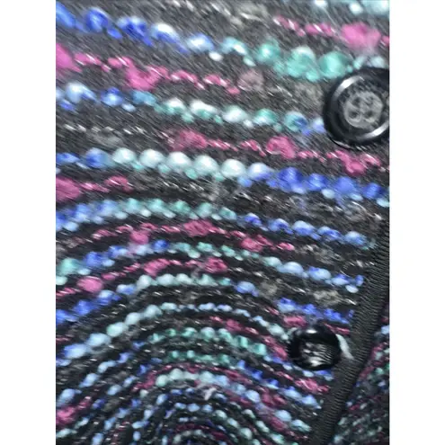 Laura Ashley Women's Blazer Jacket Size PL Wool Blend Button Up Rainbow Striped