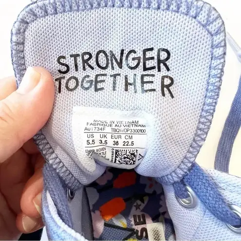 Converse CTAS High We Are Stronger Together Blue Canvas Embroidered Size 5.5 EUC