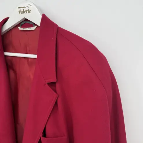 MaxMara Red Wool Blazer Jacket Womens Size US 8 Preppy